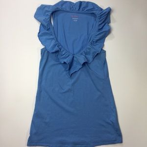 Lilly Pulitzer Nadel Ruffle Tank Top Tidal Blue